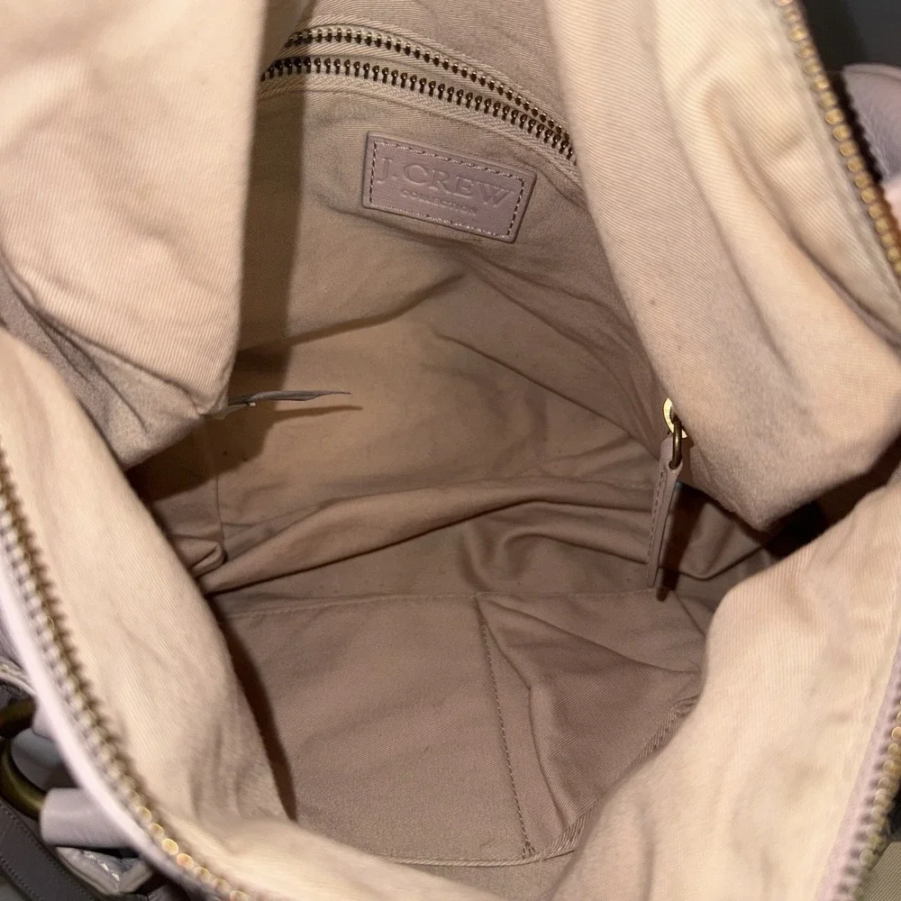 J.Crew Collection Spritzer-Stripe Satchel Lavender Orange Speedy Bag Madewell